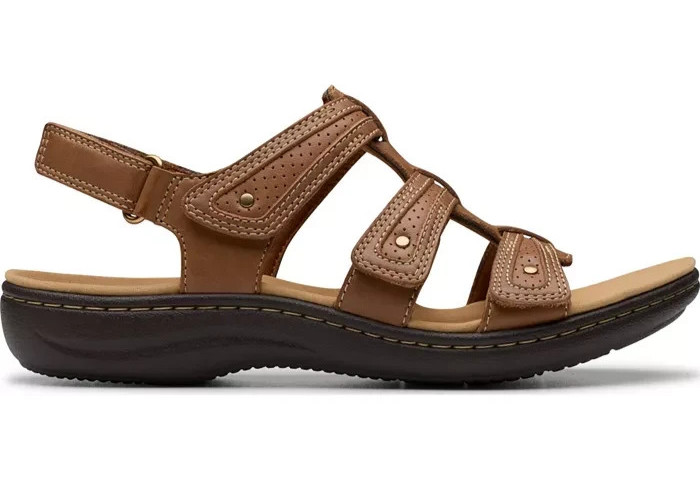Clarks Women’s Laurieann Ivy Casual Sandals Tan Leather (Select Size)