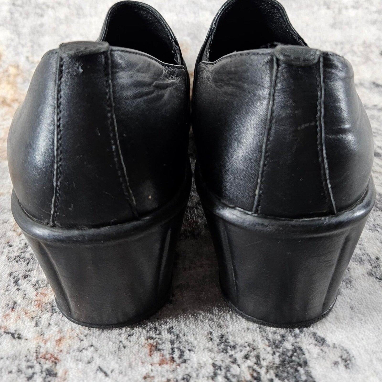 Dansko Slip On Wedge Loafers Womens EU 41 10.5 US Black Leather Shoes Workwear