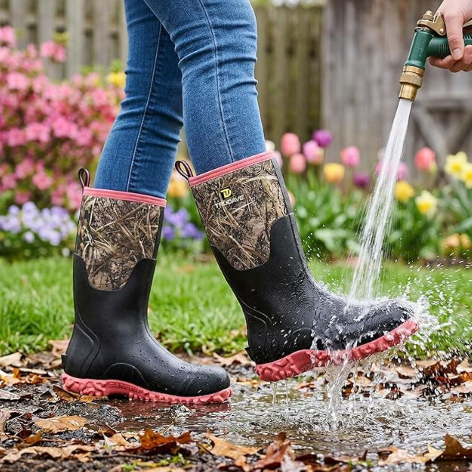 Trudave Hunting Boots for Women with Steel Shank Anti-Slip Waterproof Rain Boots