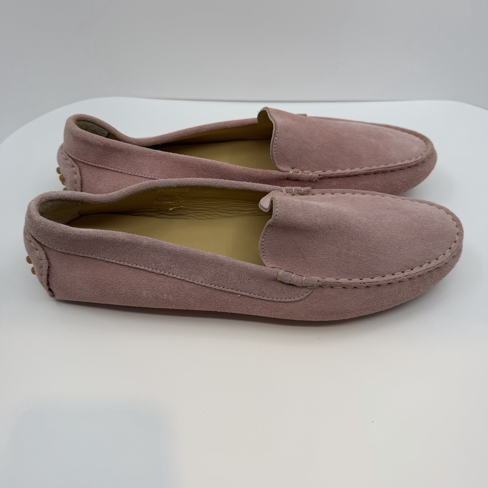 M Gemi The Felize Italy Suede Moccasins Pale Blush Women’s 39.5 / 8.5W Or 9N