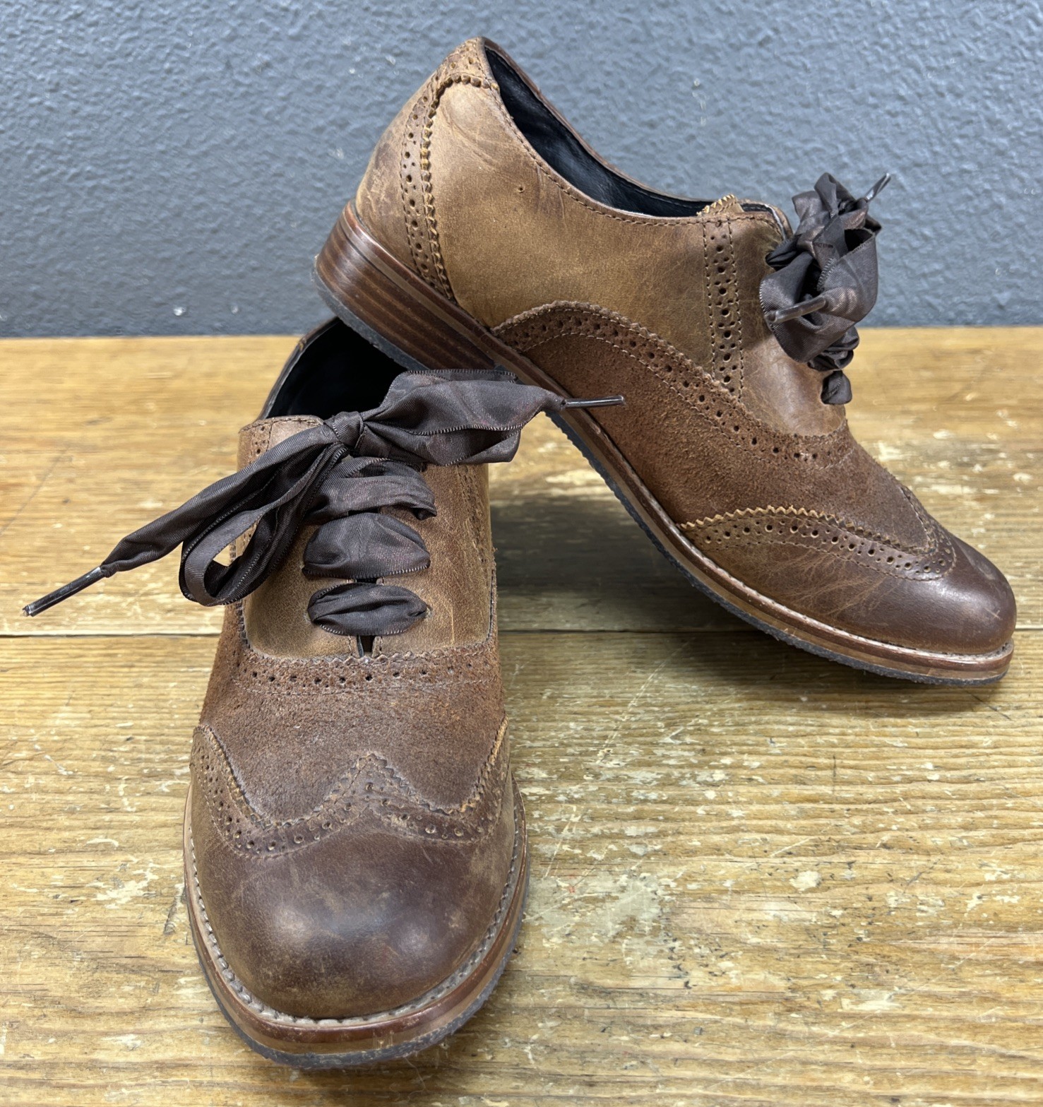 Sebago Claremont brown leather wingtip oxfords Shoes women Size 7.5 M