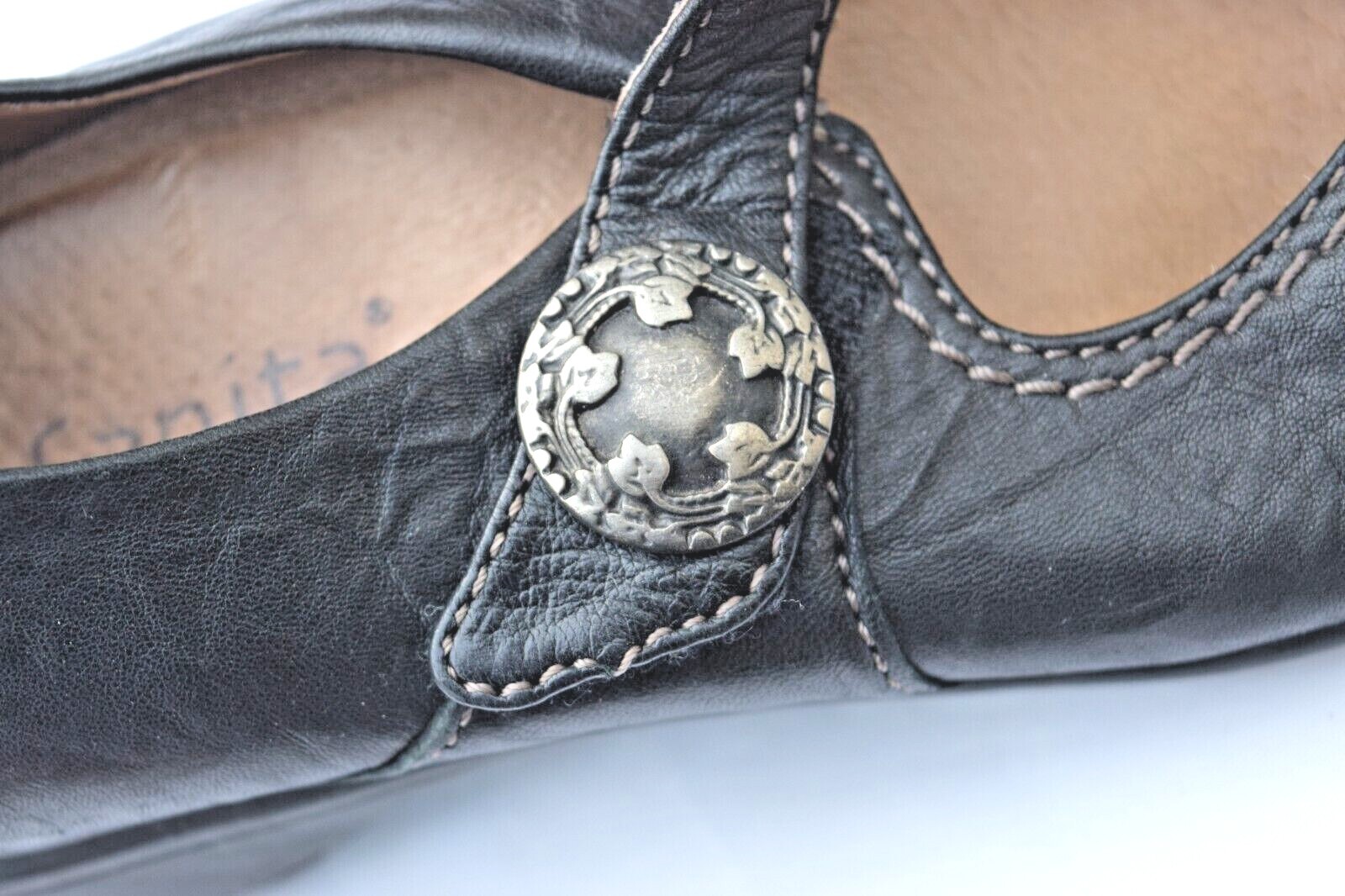 Sanita Mary Jane Leather Comfort Shoes Black Size 36 USA 6