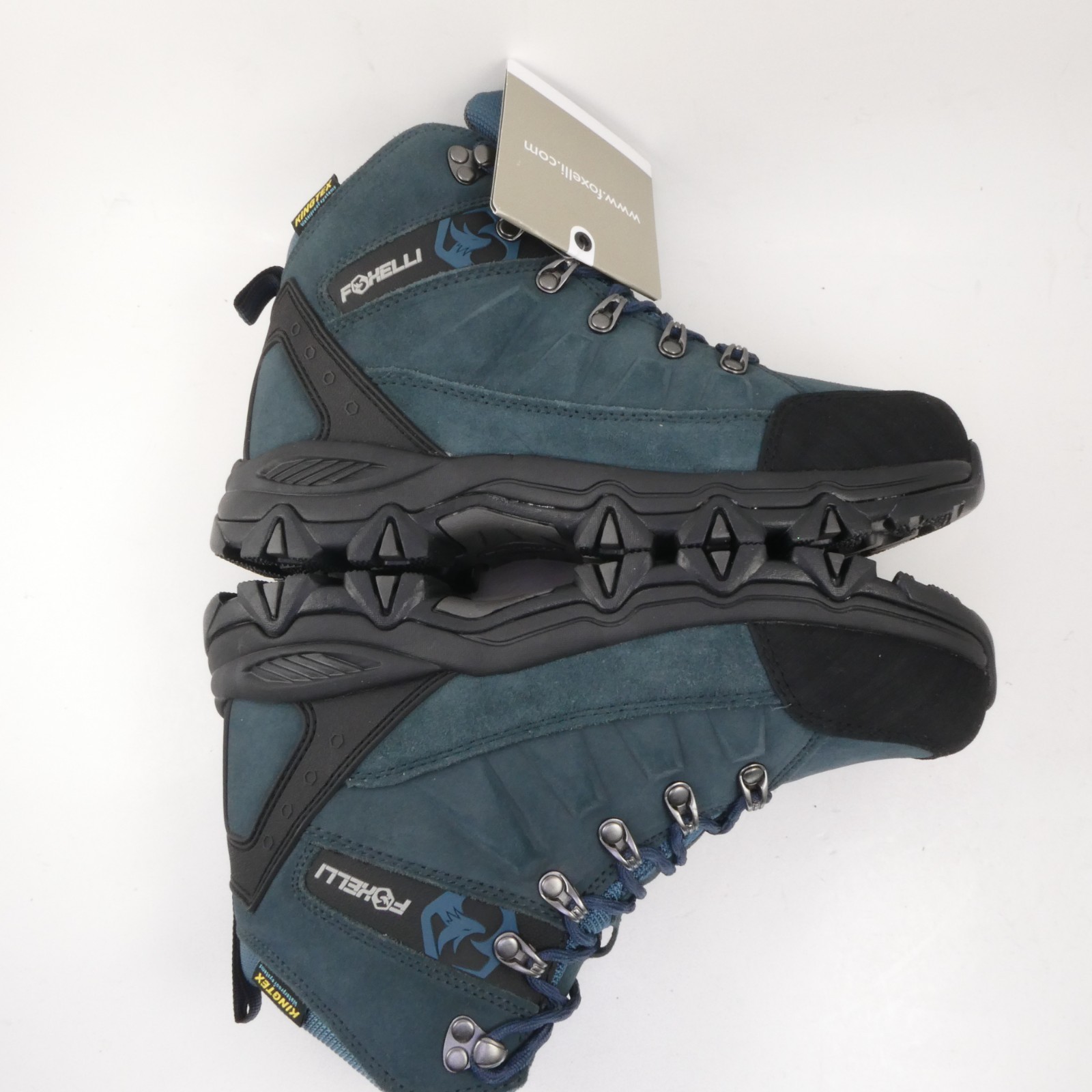 Foxelli Women’s US 8.5 Hiking Boots – Waterproof Breathable Suede Leather Blue