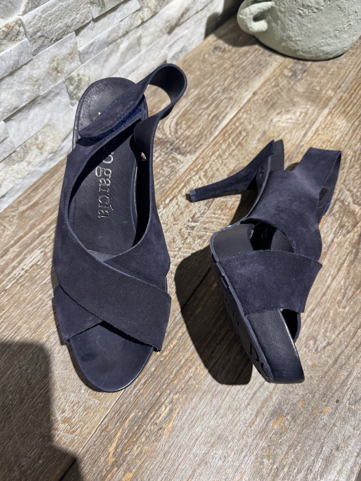 Pedro Garcia Blue Heels EUC 38.5 US 8.5 Shoes