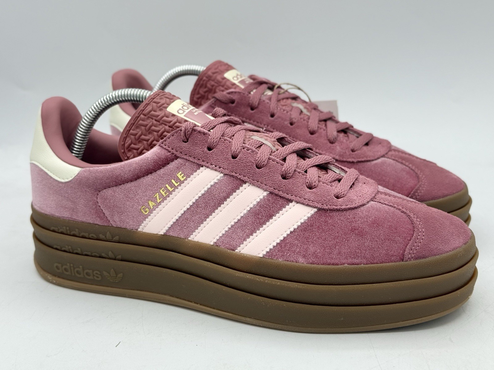 adidas Gazelle Bold Gum Velvet Sandy Pink Sneakers IG4389 Women’s Size 10