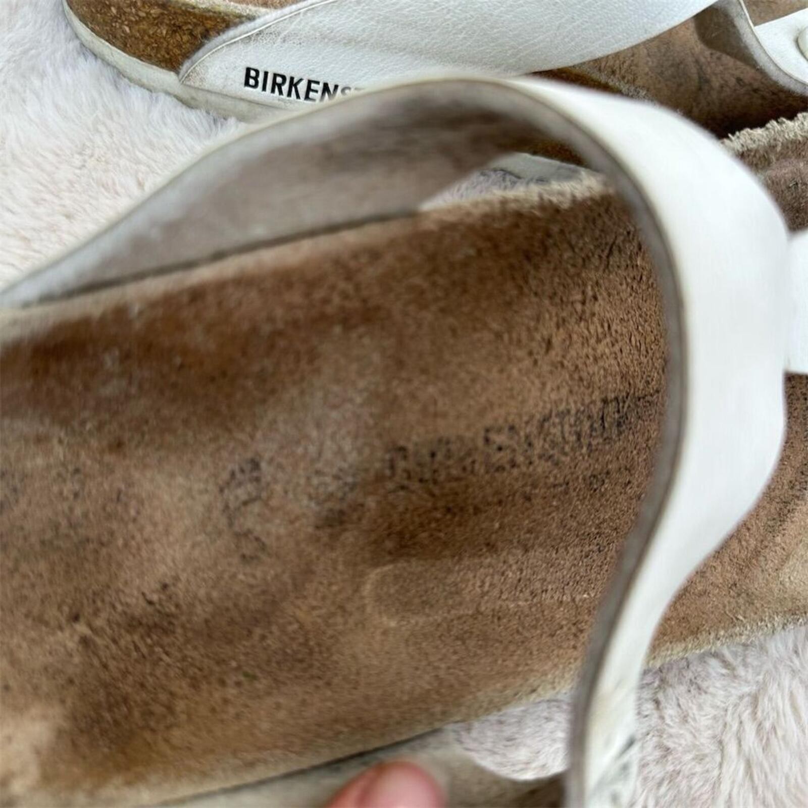 Birkenstock Gizeh Women’s Thong Sandals White Leather Size 39 US 8-8.5