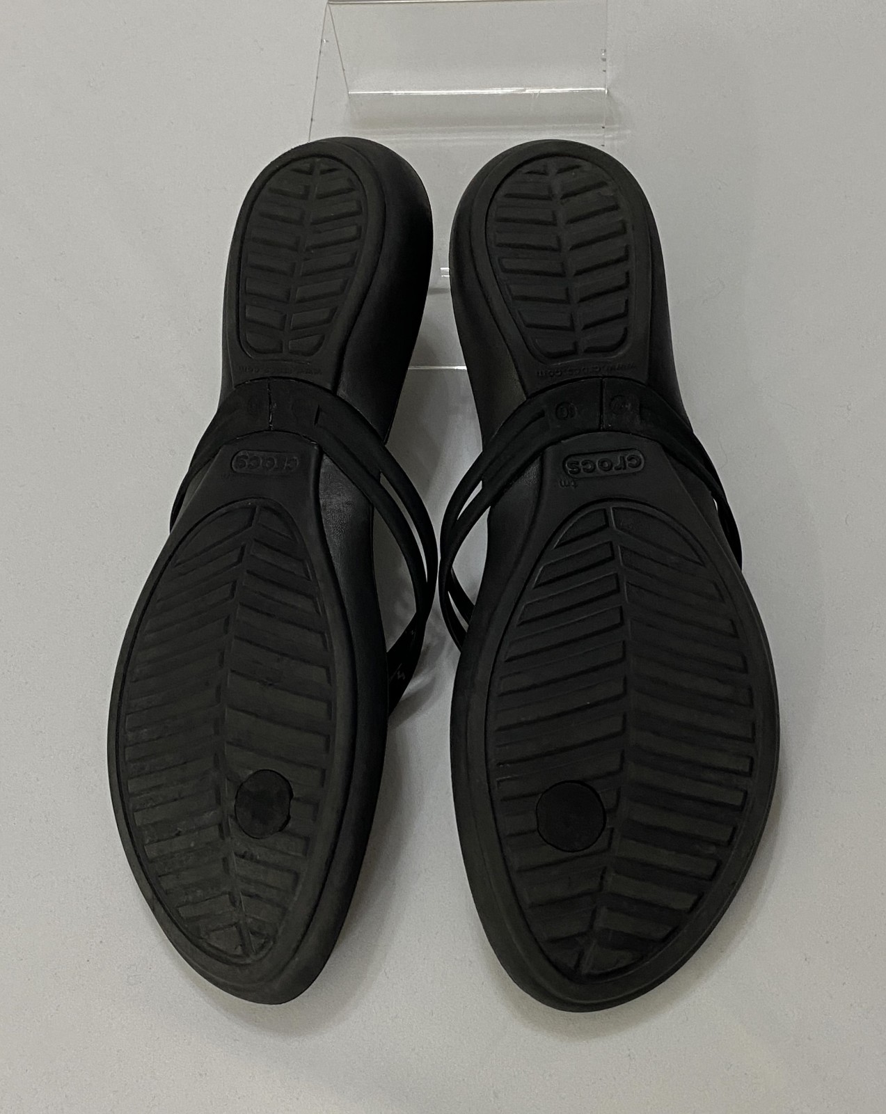Crocs Isabella Flip Flop Sandals Size Womens 10 Black Strappy Jelly Thong 202468