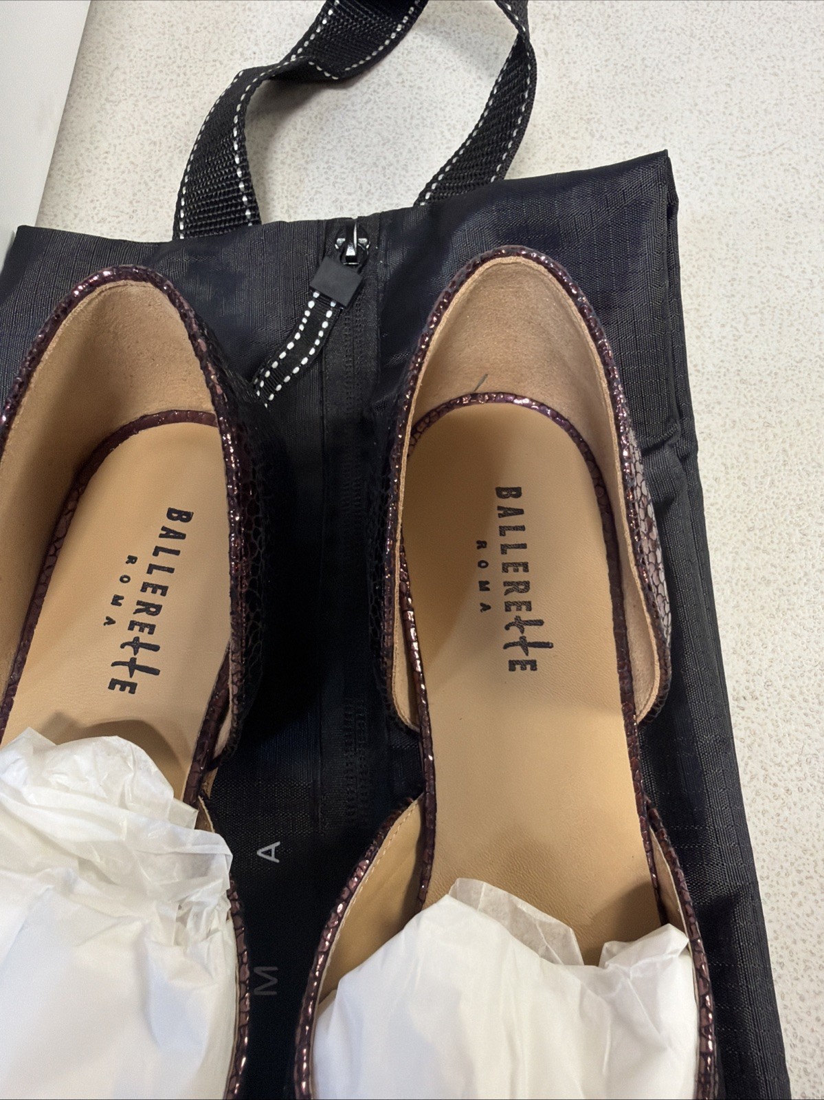 BALLERETTE FLATS OPEN PLUM PURPLE Size 8 NEW