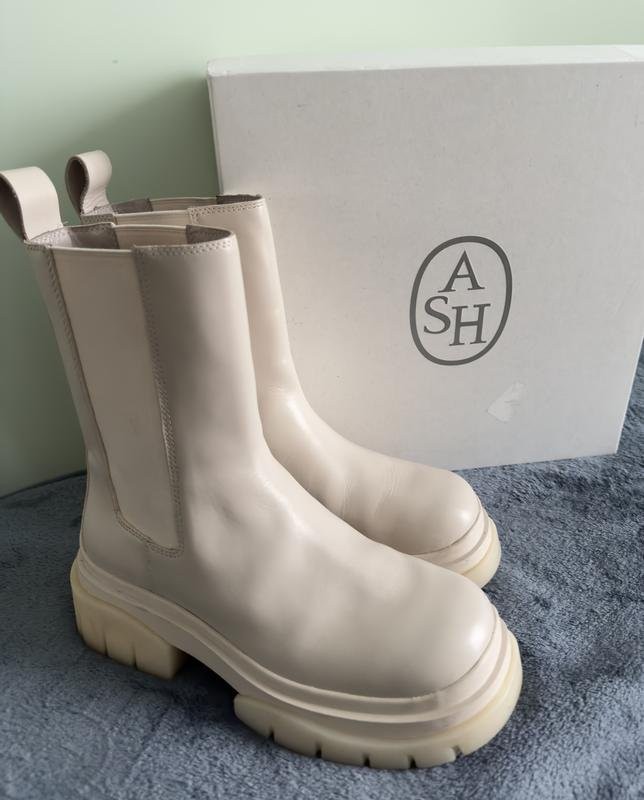 women ash boots ivory leather 38