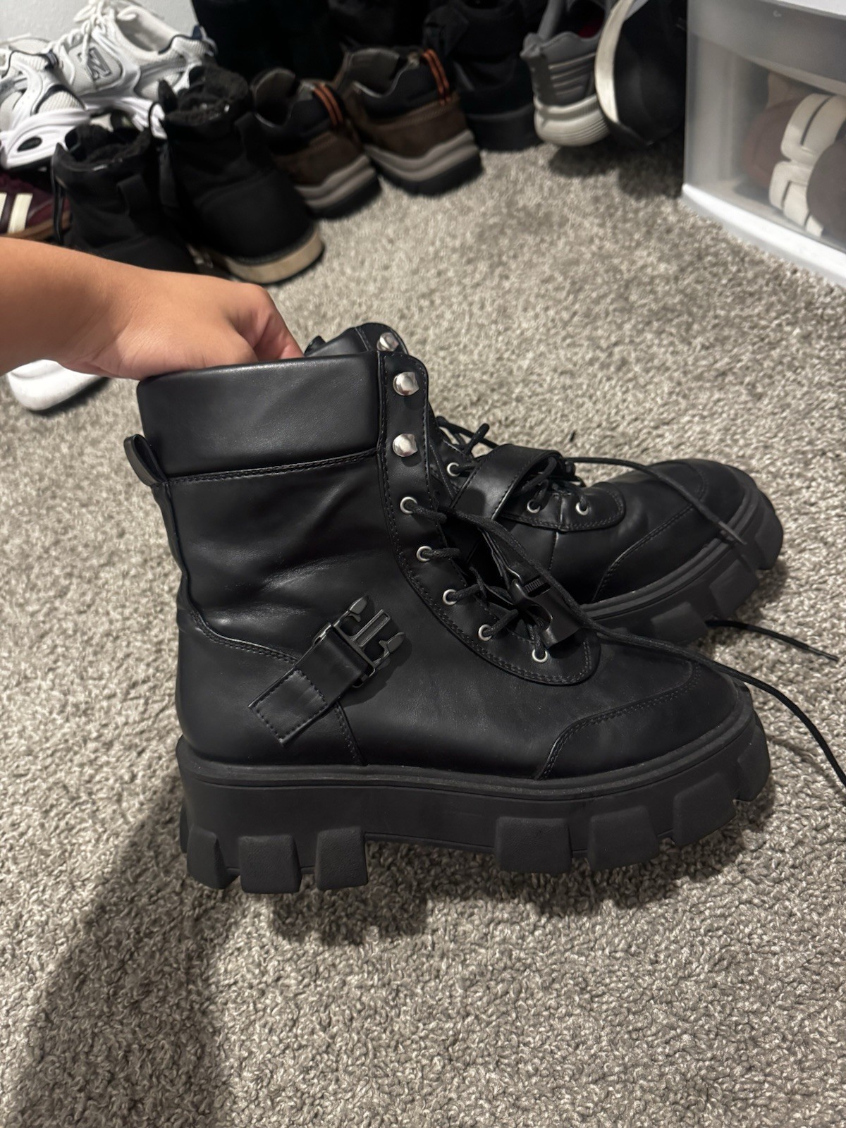 Combat Boots Forever 21 Women’s Size 9 Black Lace Up