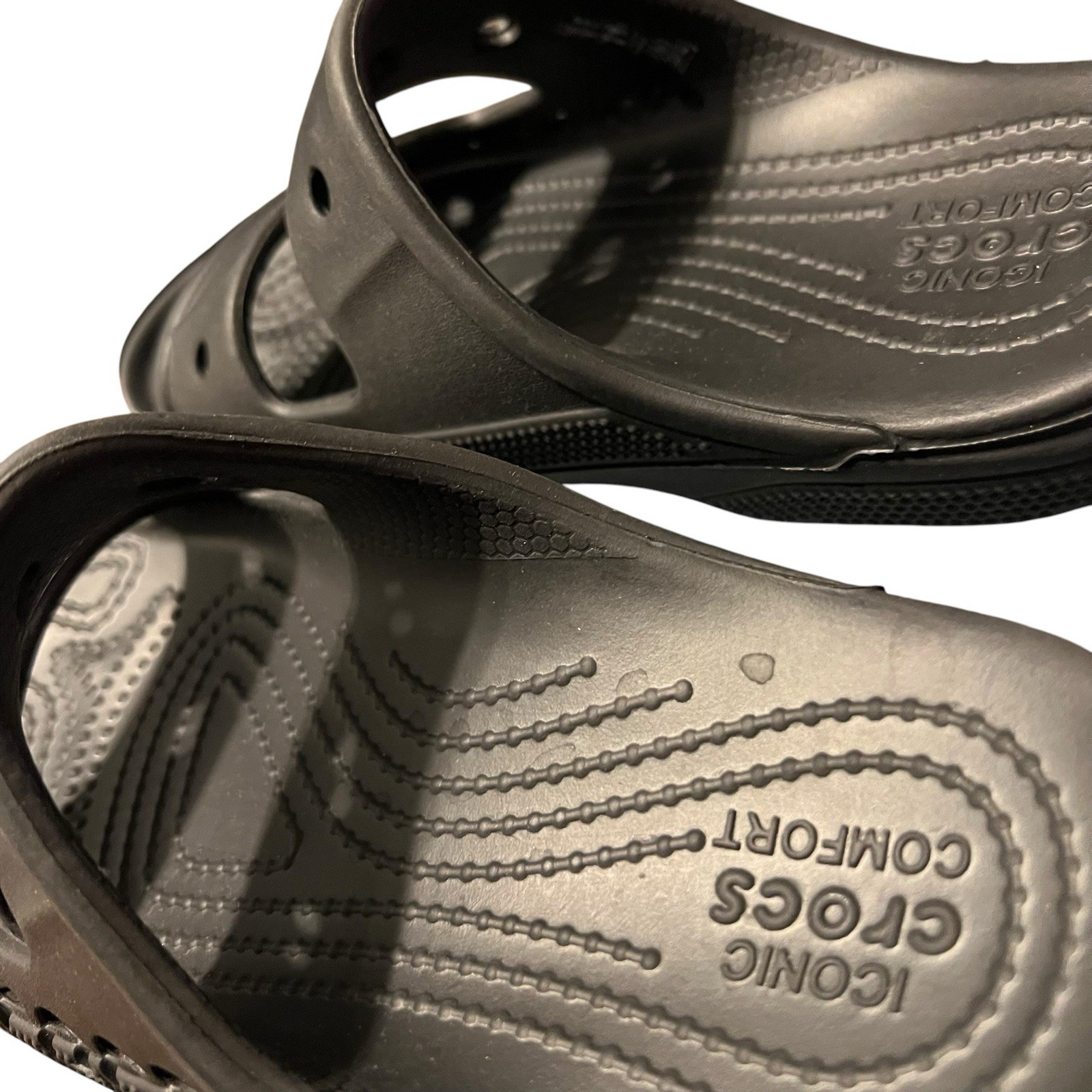 Crocs Baya Slide Sandal Black Double Strap SlipOn 207627 Comfort W 6 | M 4 EUC
