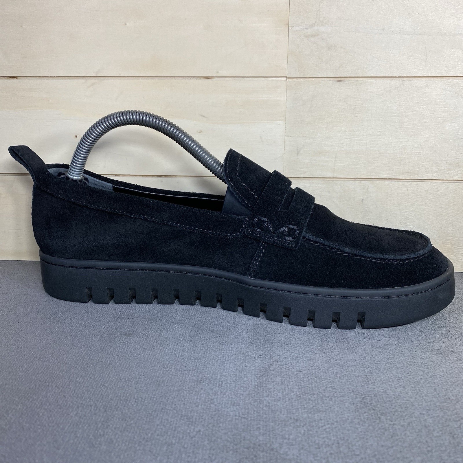 Vionic Uptown Loafers Black Suede Womens Size 9 Orthopedic Shoes SlipOns G2U