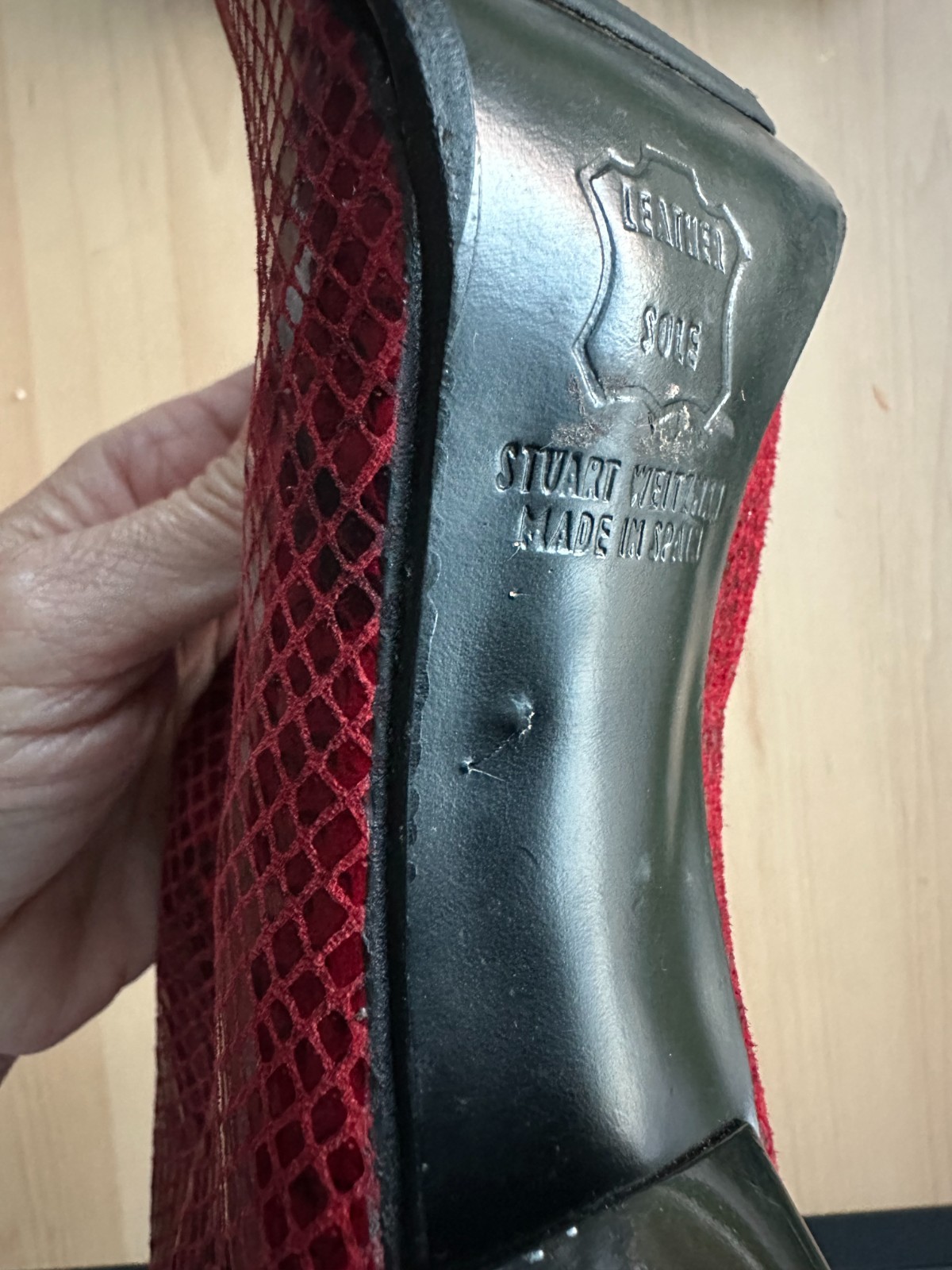 Stuart Weitzman Apollo Red and Black Snakeskin High Heel Ankle Boots, size 6