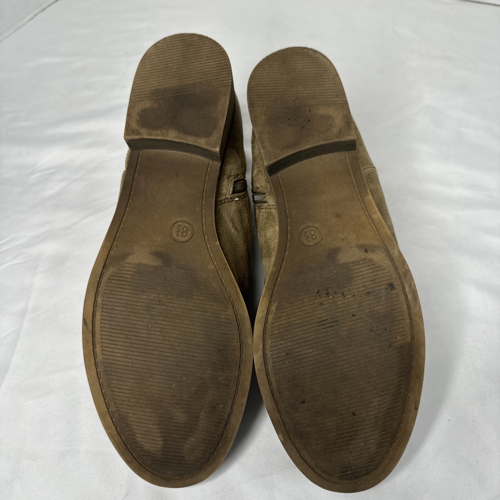 David Aaron Ankle Boots Suede Leather Side Zip Casual Tan Size 8.5