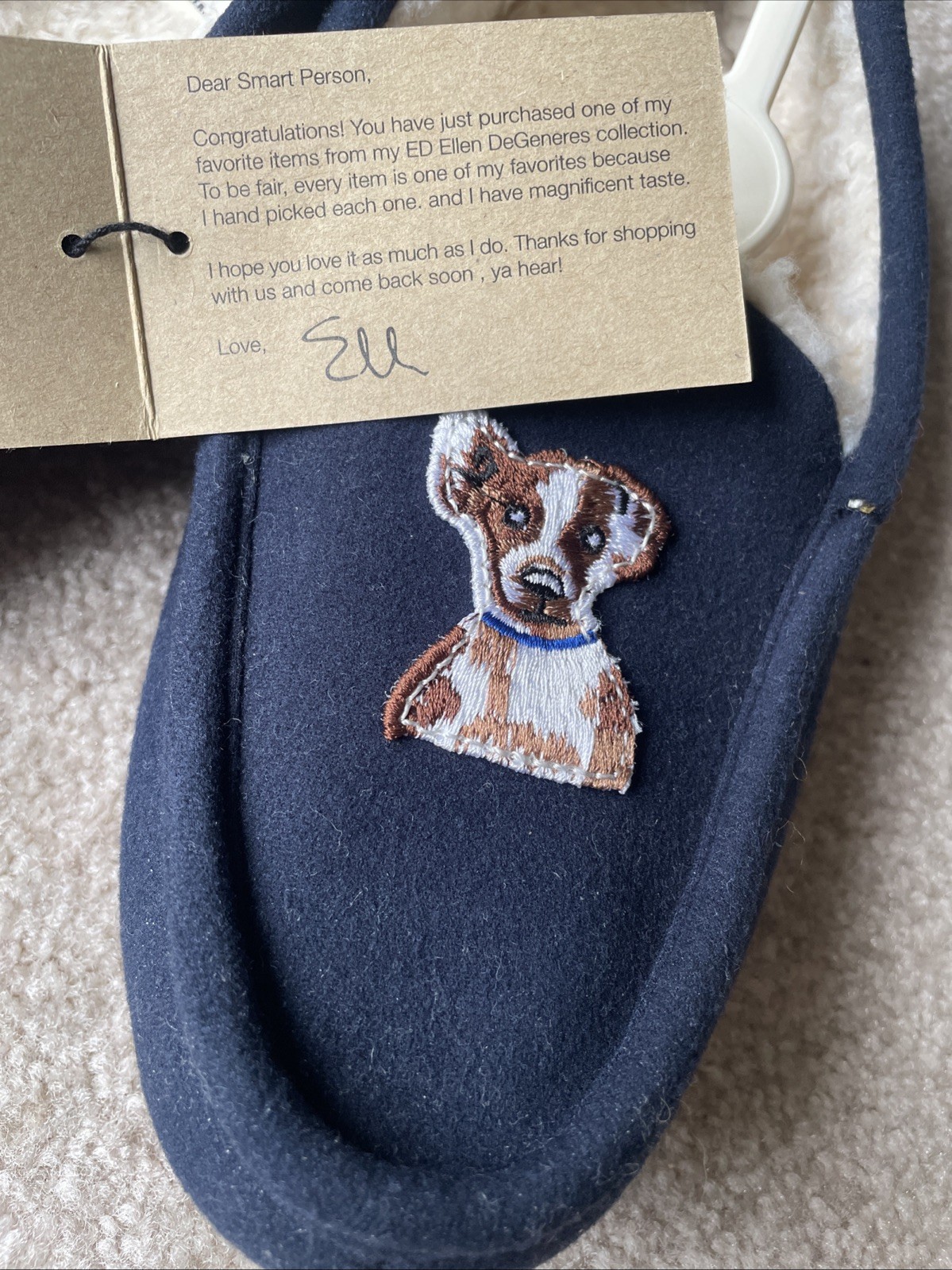 ED ELLEN DEGENERES Winslett Lagoon Limited Edition Dog Collection Slippers M 7/8