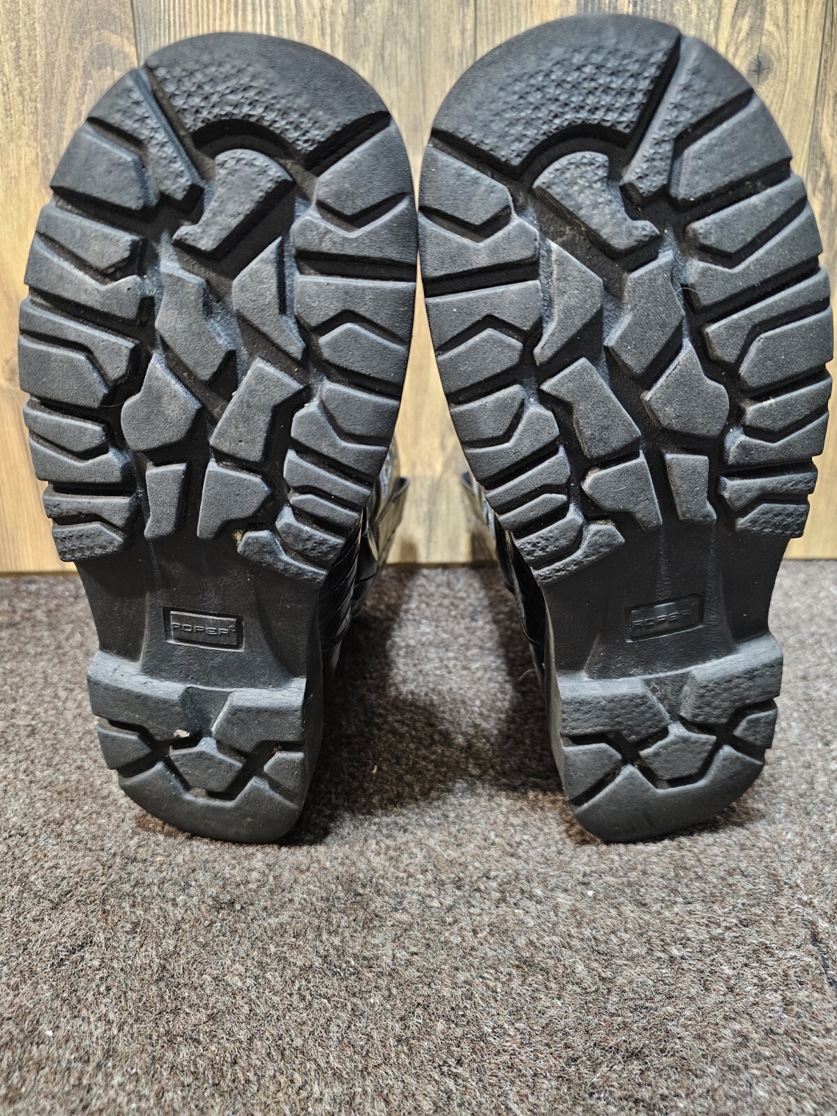 Roper Aligator Textured Black Ladies Chunky Boots Ricochet Womens 9