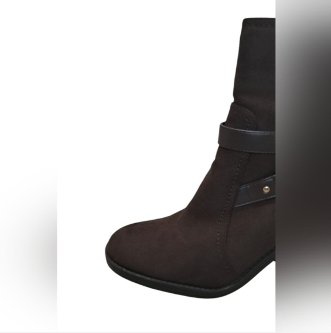 Tommy Hilfiger Owen 2 Brown Synthetic Ankle Boots Zip Buckle US 10 M
