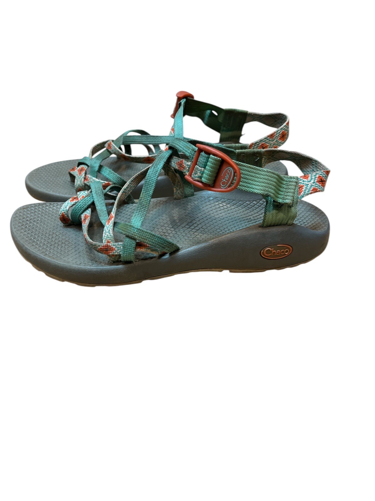 Chaco Z2 Vibram Sports Sandals Classic Hiking Camping Aztec Green Womens Size 10