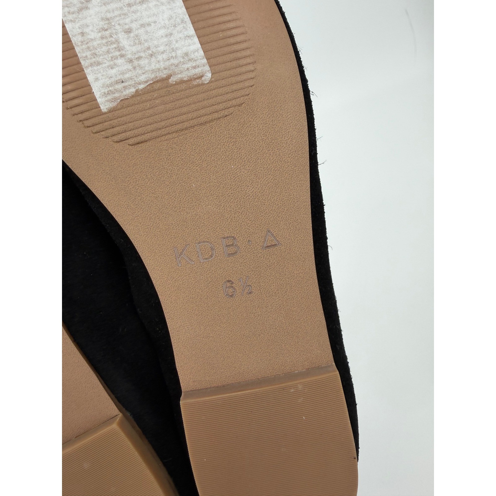 NEW Kelsi Dagger Brooklyn Freya Black Suede V-Cut Square Toe Ballet Flats 6.5