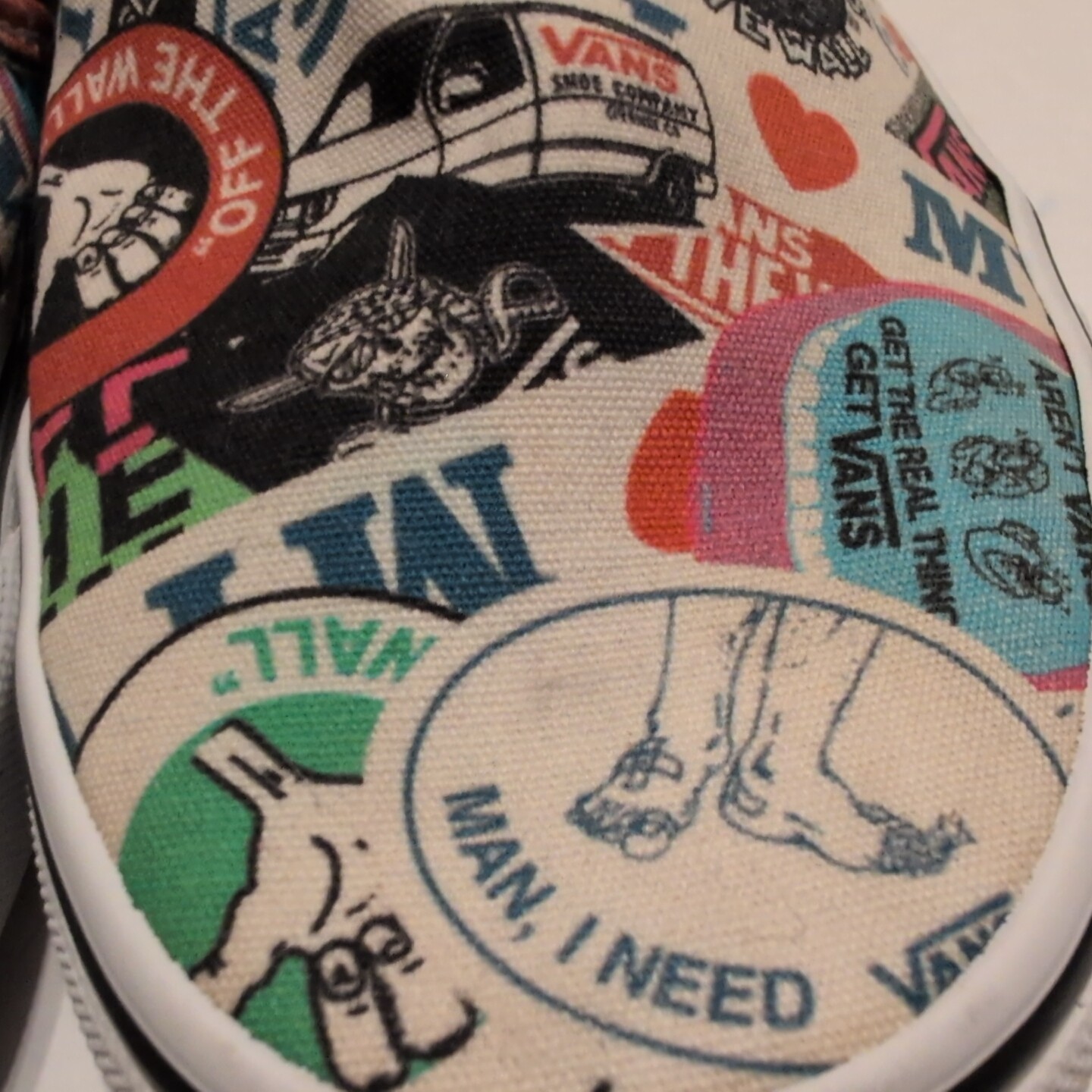 VANS Men’s 7 / Women’s Size 8.5 Classic Slip On Mash Up Stickers Print Graphics
