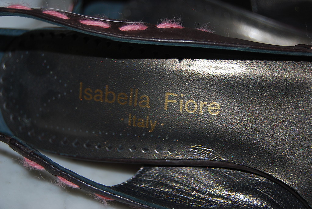 ISABELLA FIORE ITALY BROWN LEATHER WOOL TRIM WOMEN’S SLING BACK HEEL SHOES S 7 M