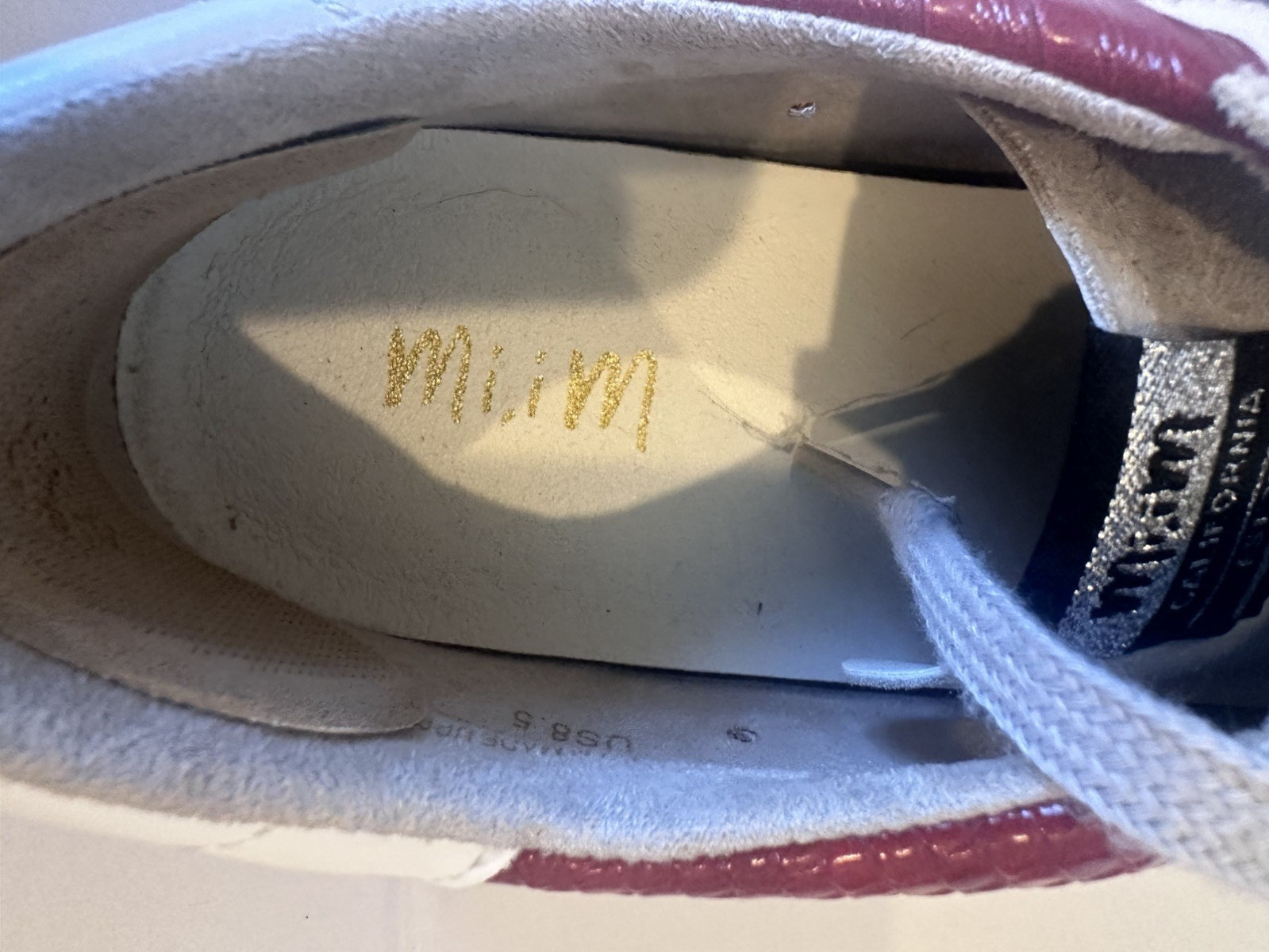 Mi.iM Sadie Rubber Sole Lace-up Leather Star Sneakers in red 8.5