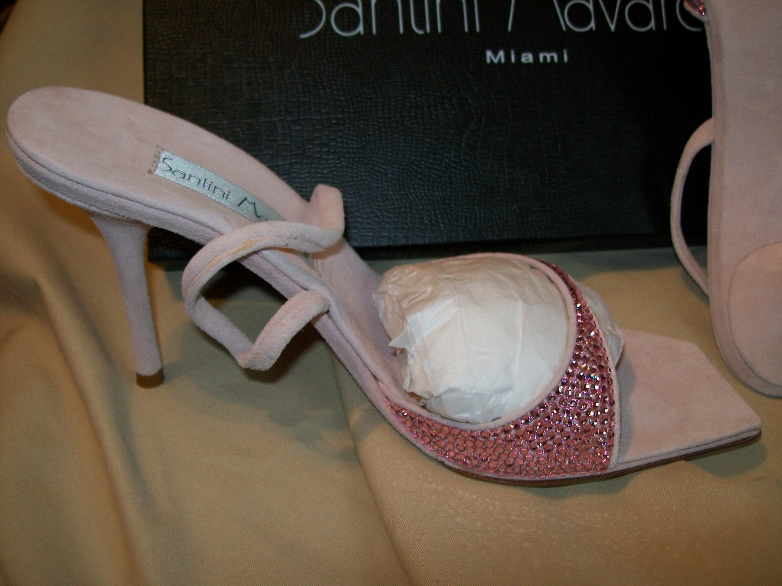 NIB Santini Mavardi Kimberly pale pink Suede pumps 39 9 7 sandals medium b m