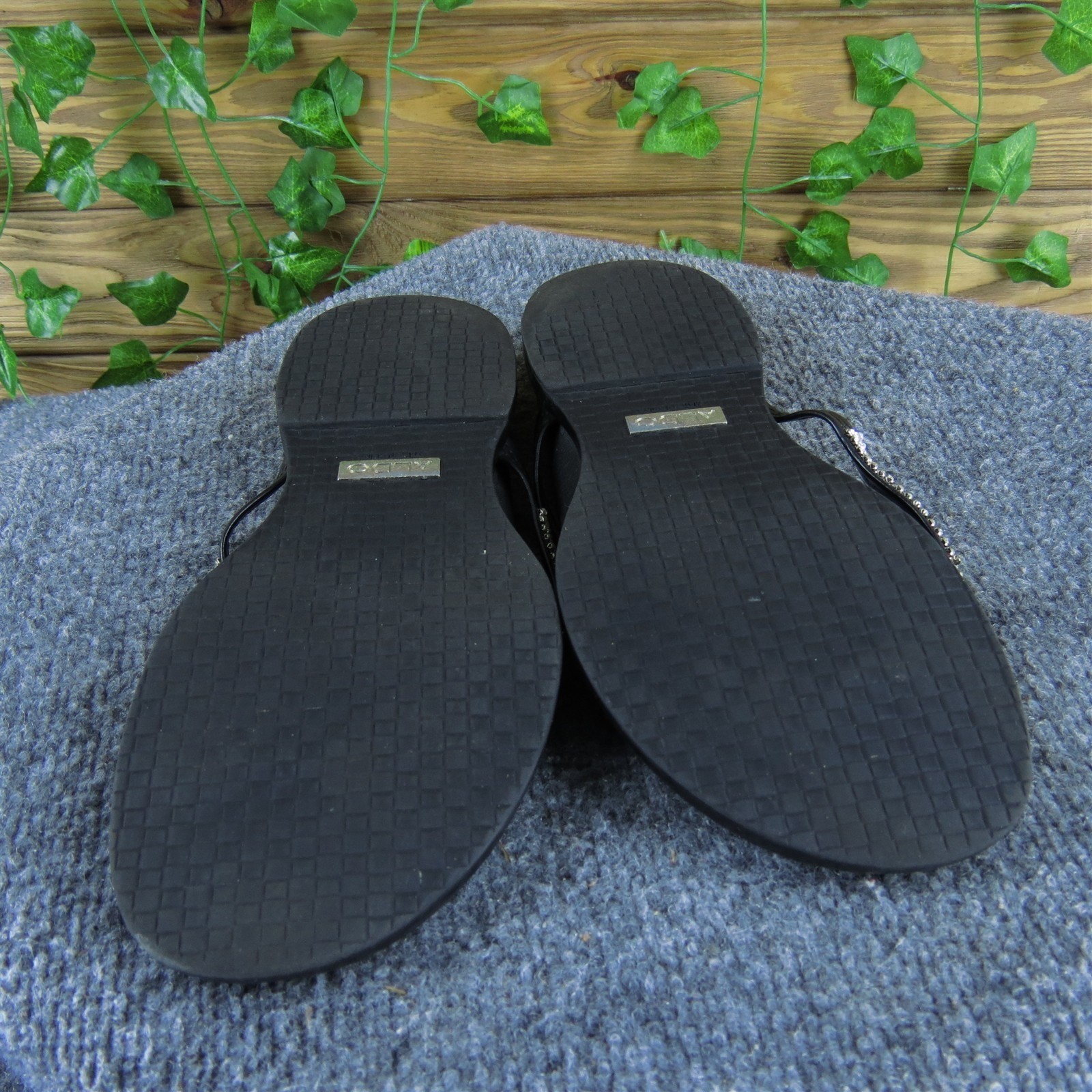 Aldo Women Amity Flip Flop Black Synthetic Sz 38 Medium Gently Used 2025