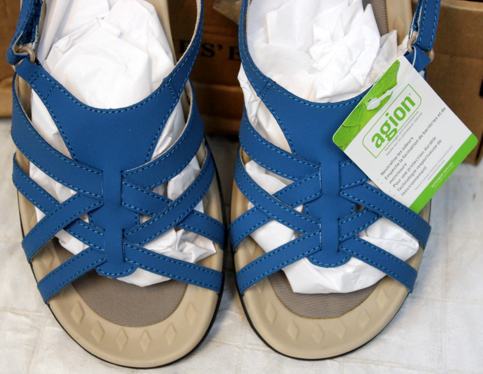 Land’s End Sandals Agion sz 8B Terrain Deep Sea Mist Blue Women Summer Beach