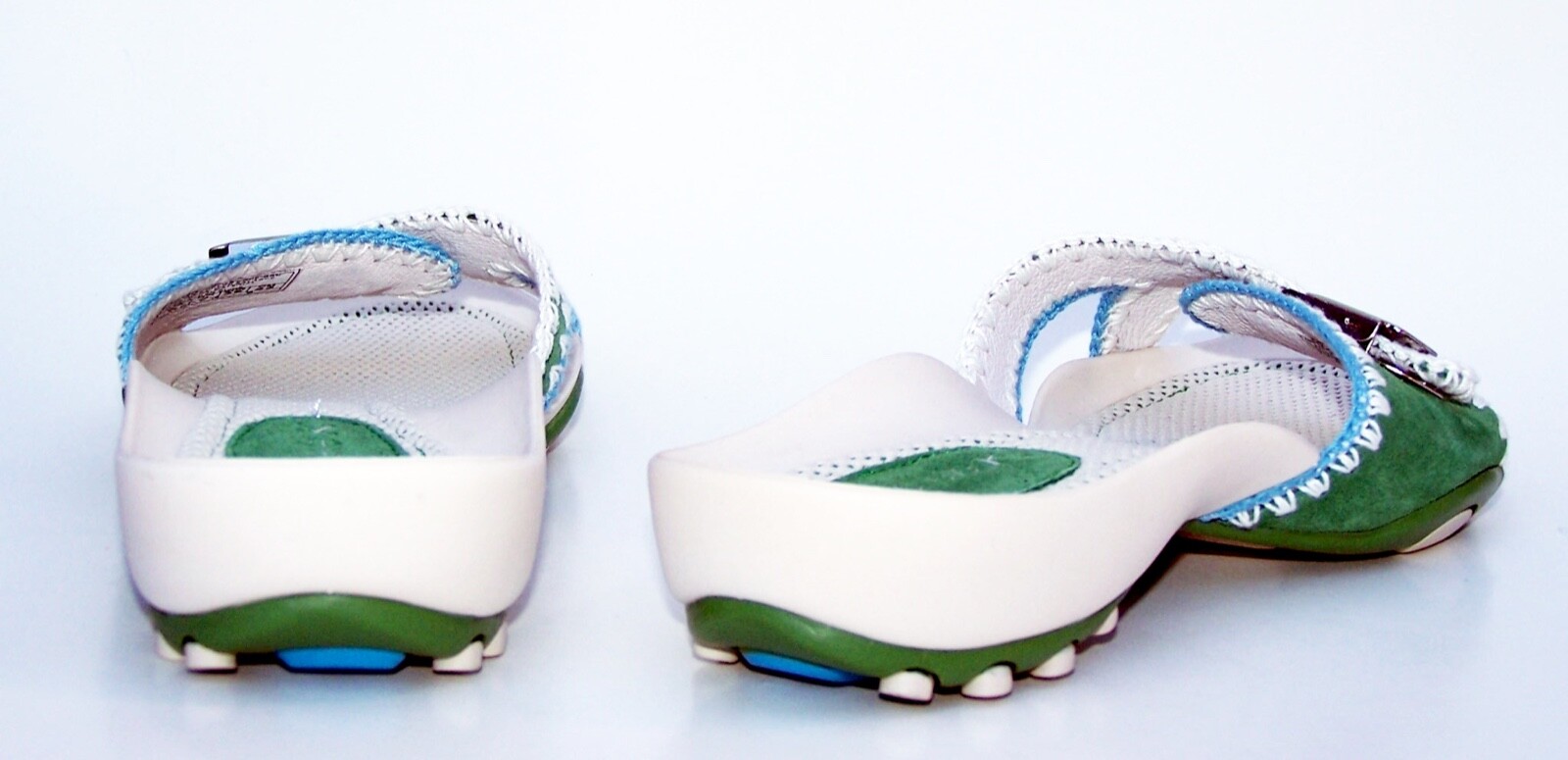 MICHELLE K Delight designer sliders, flats flip flops leather mules sandals 6