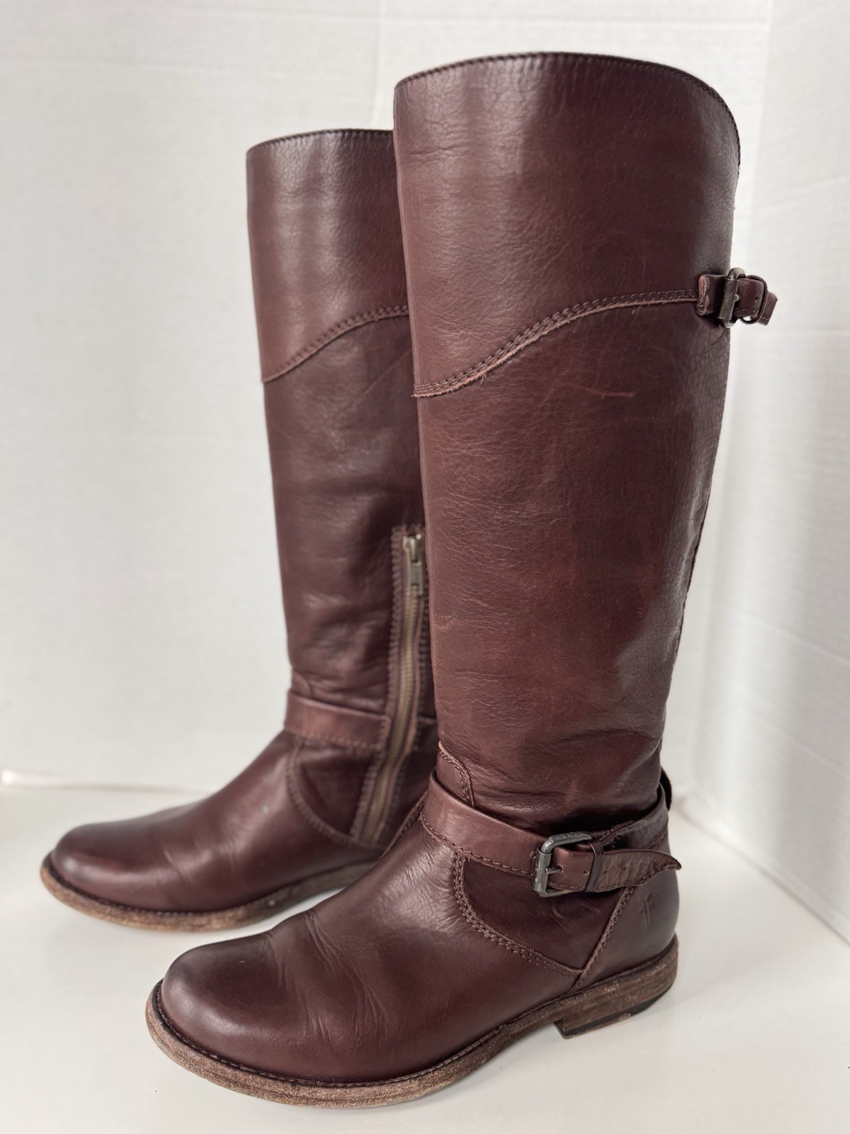 Frye Phillip Brown Leather Equestrian Riding Style Western Cowgirl Boho Boot 6.5