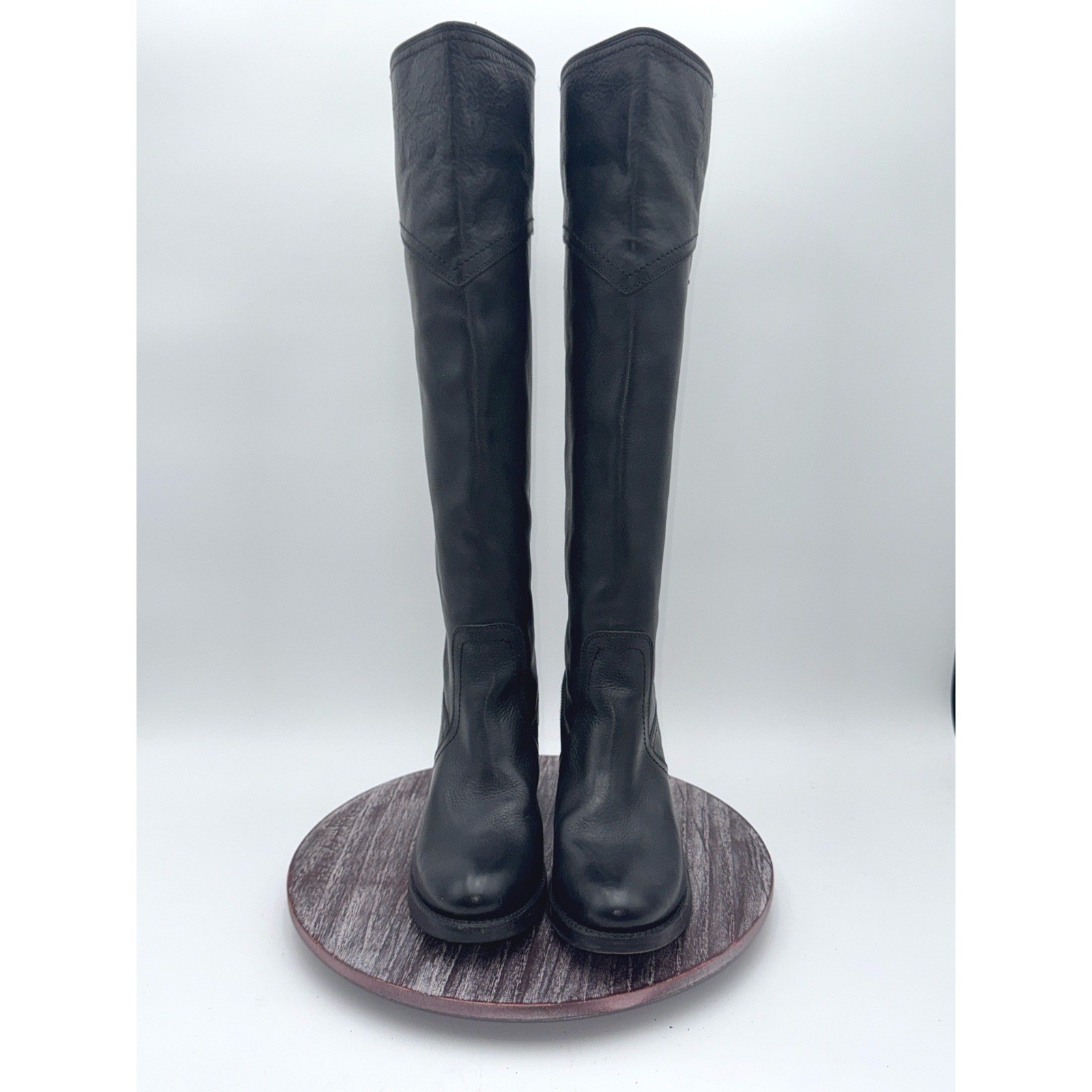 Frye Boots Womens 7.5 B Jane Tall Genuine Leather Buckle Riding Classic Black