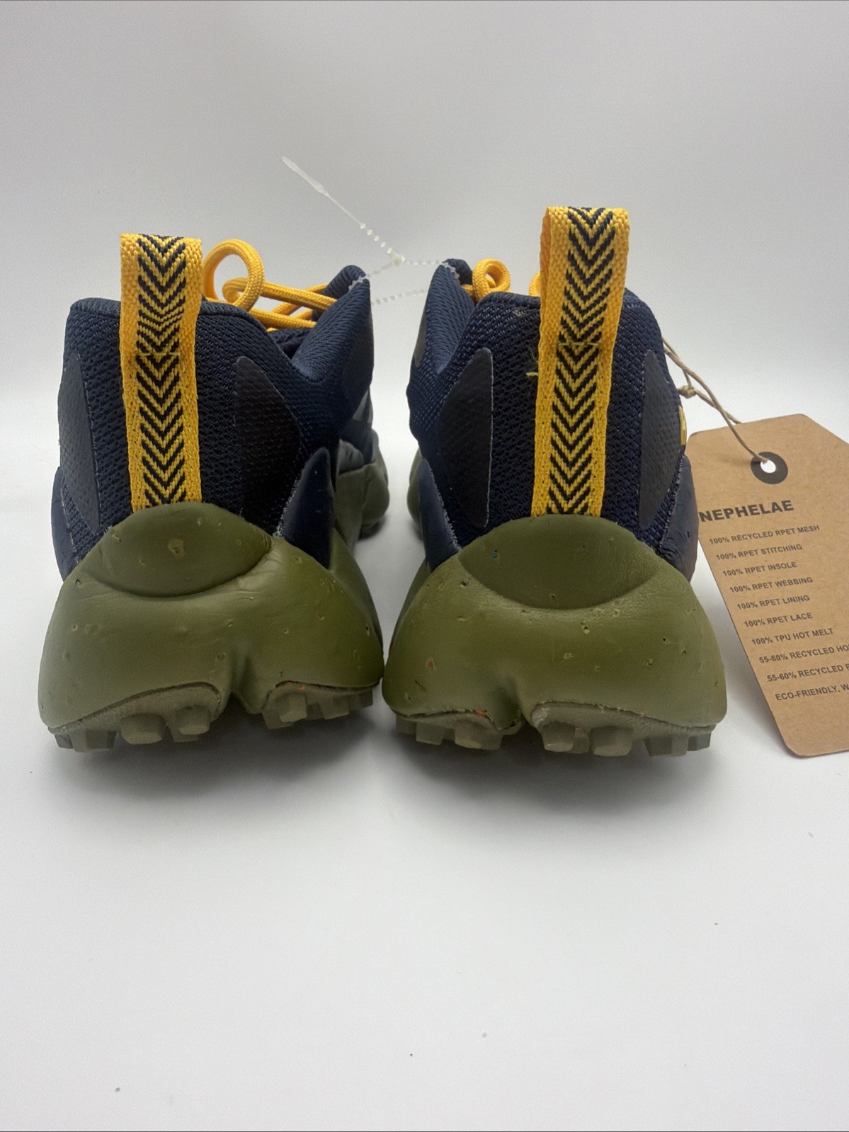 NEW HOLO Women Nephelae Sneakers Navy Blue Yellow Recycled Eco Trail Shoes 7