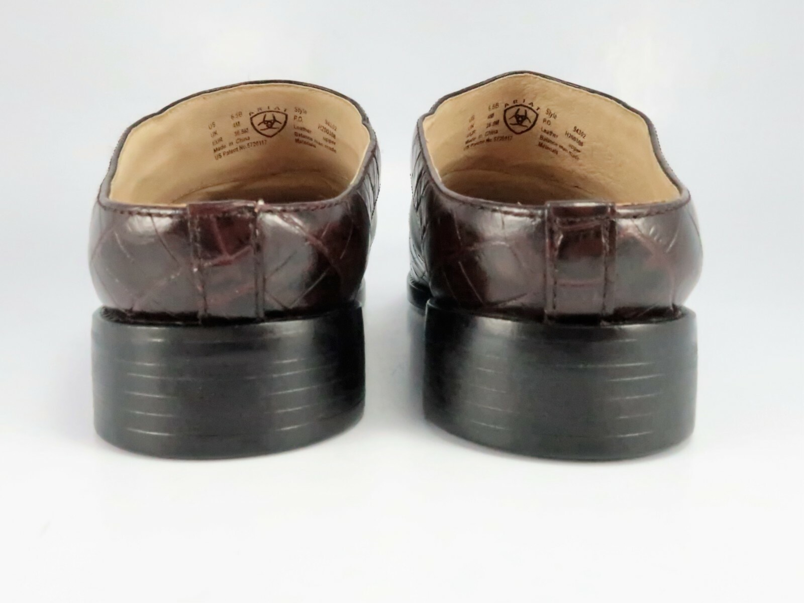 Ariat ATS Apron-Toe Mules Womens Size 6.5B Black & Brown Leather Slides Clogs