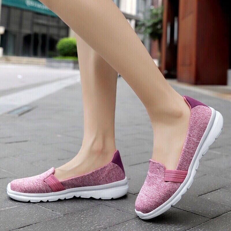 Womens Fashion Loafers Shoes Comfortable Sock Slip-on Ballerina Wedge Shoes Size