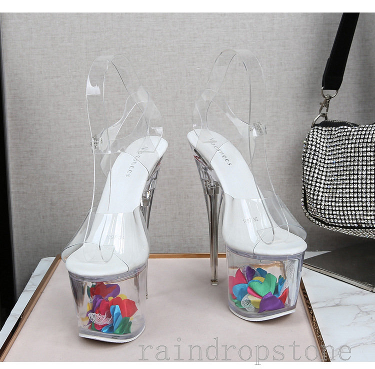 Womens Light up High Heel LED Platform High Heel Luminous Ankle Strap Sandals