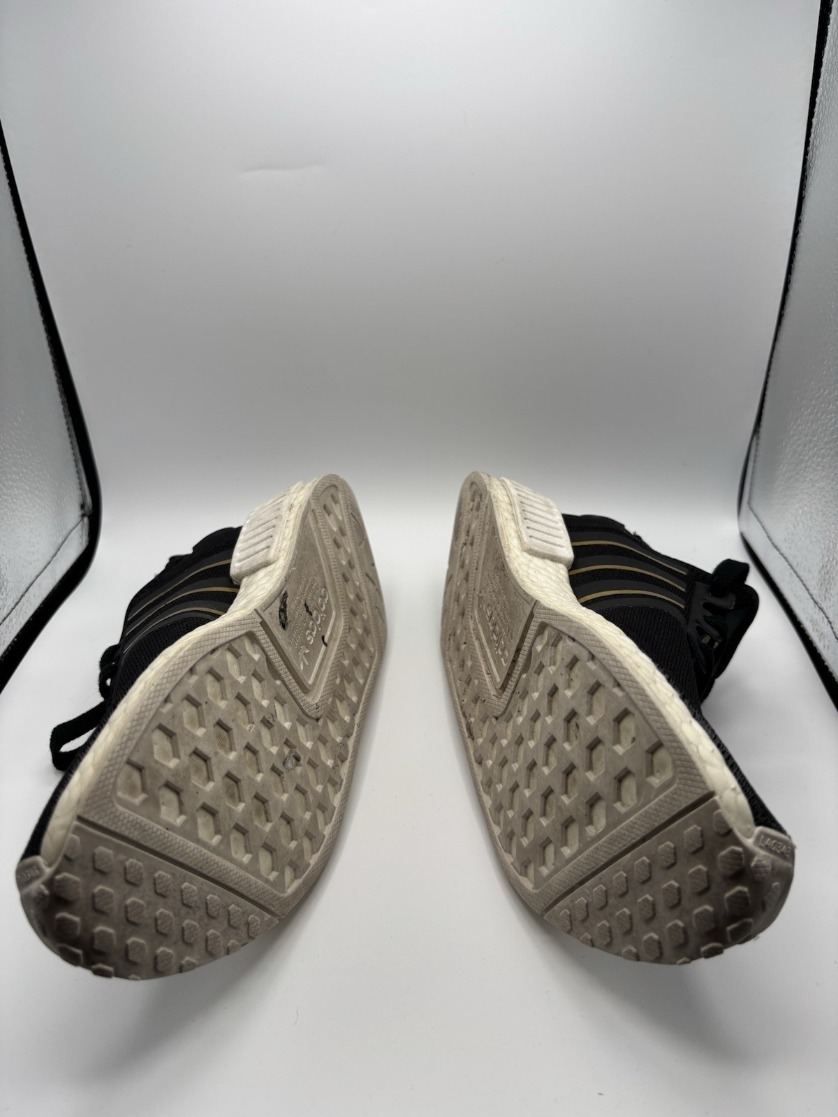 Adidas Shoes Womens 8 NMD R1 Running Sneakers Black Lace Up Athletic FW6433