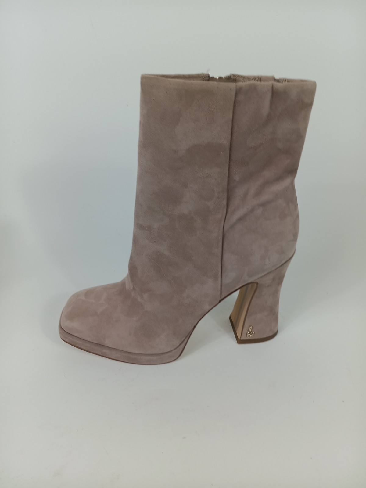 Sam Edelman Boots Womens Size 7.5 M Jaye Cashmere Beige Leather Ankle Bootie