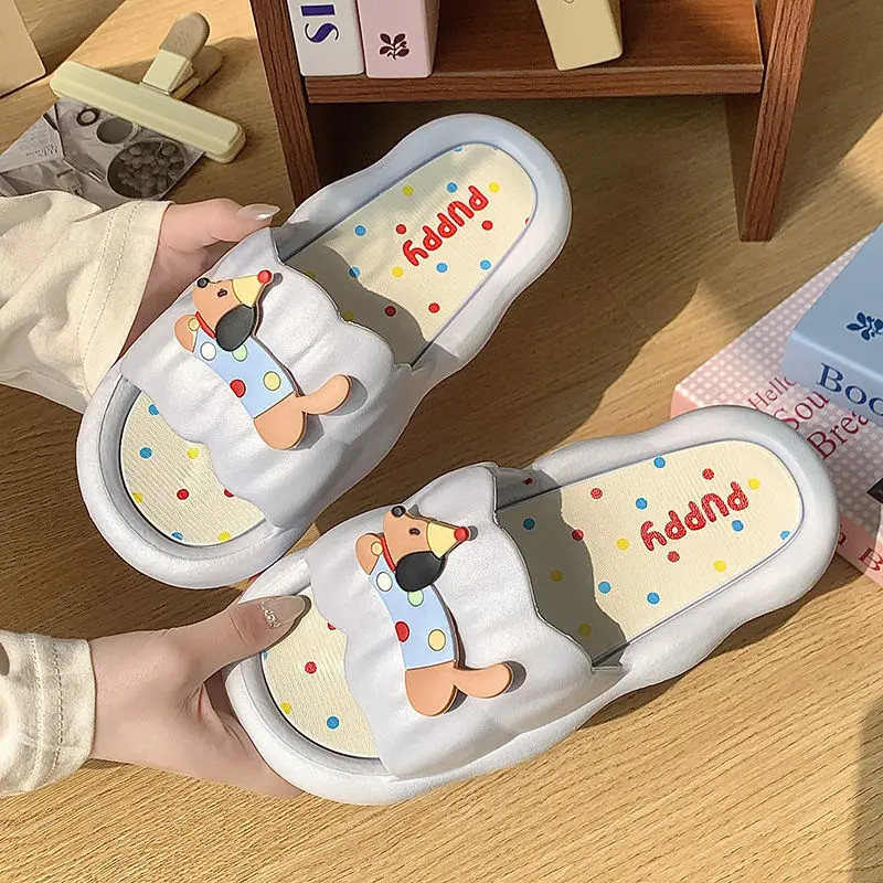 summer home color dots puppy slippers women’s non-slip and deodorant bathroom th