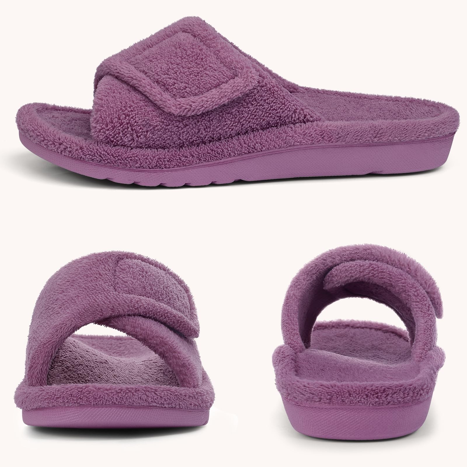 Litfun Women’s Orthopedic Slippers with Arch 5.5-6 Women/4-4.5 Men, Purple