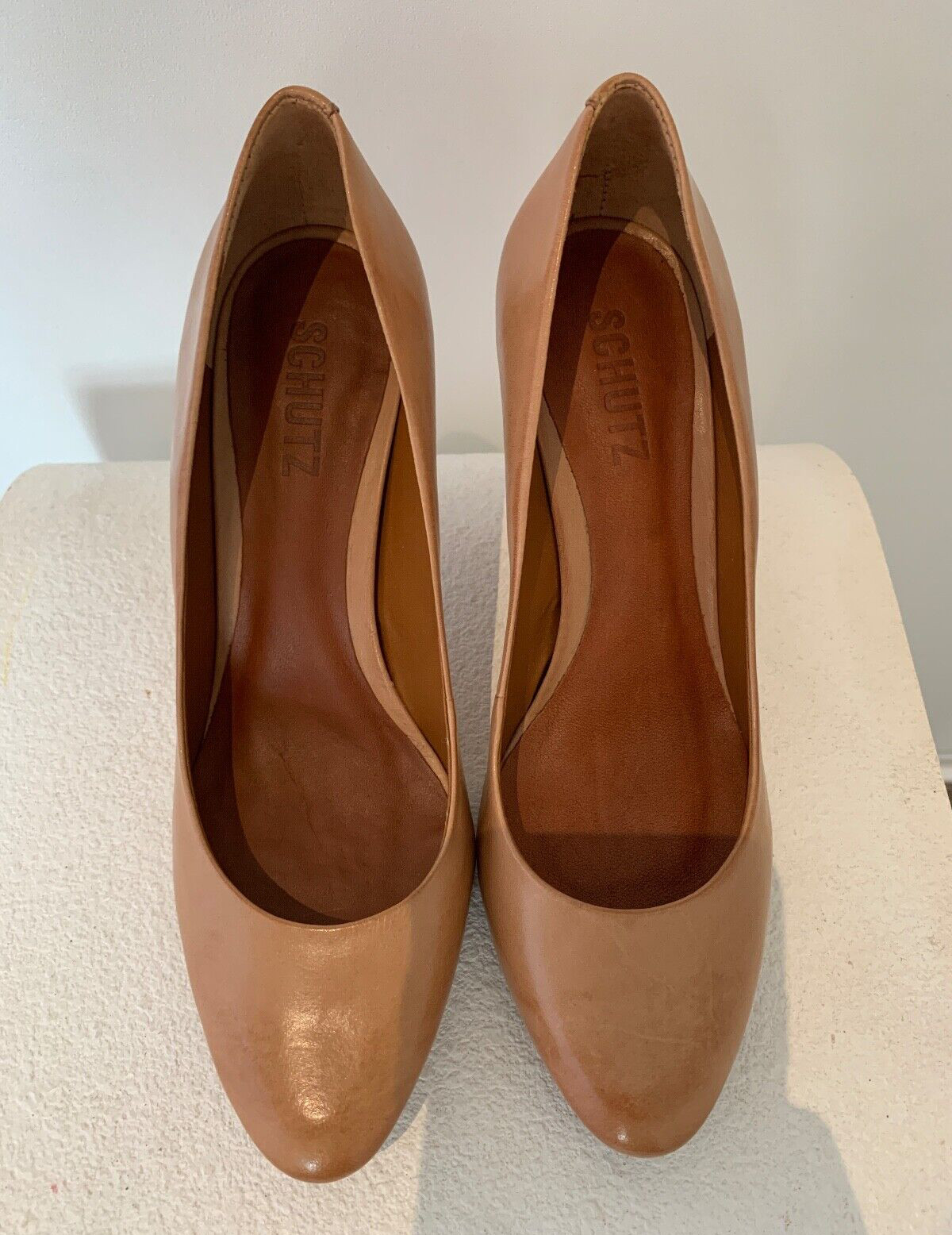 SCHUTZ Nude Leather Heels *NEW* EU 37 AU 6.5 Classic Pumps RRP $260