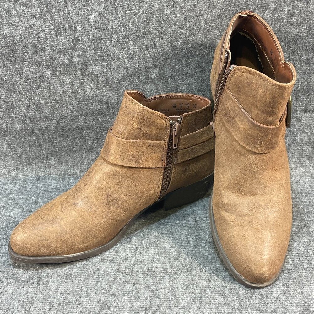 Carlos by Carlos Santana Women’s Ankle Boots Brown Faux Suede Size 8M Side Zip