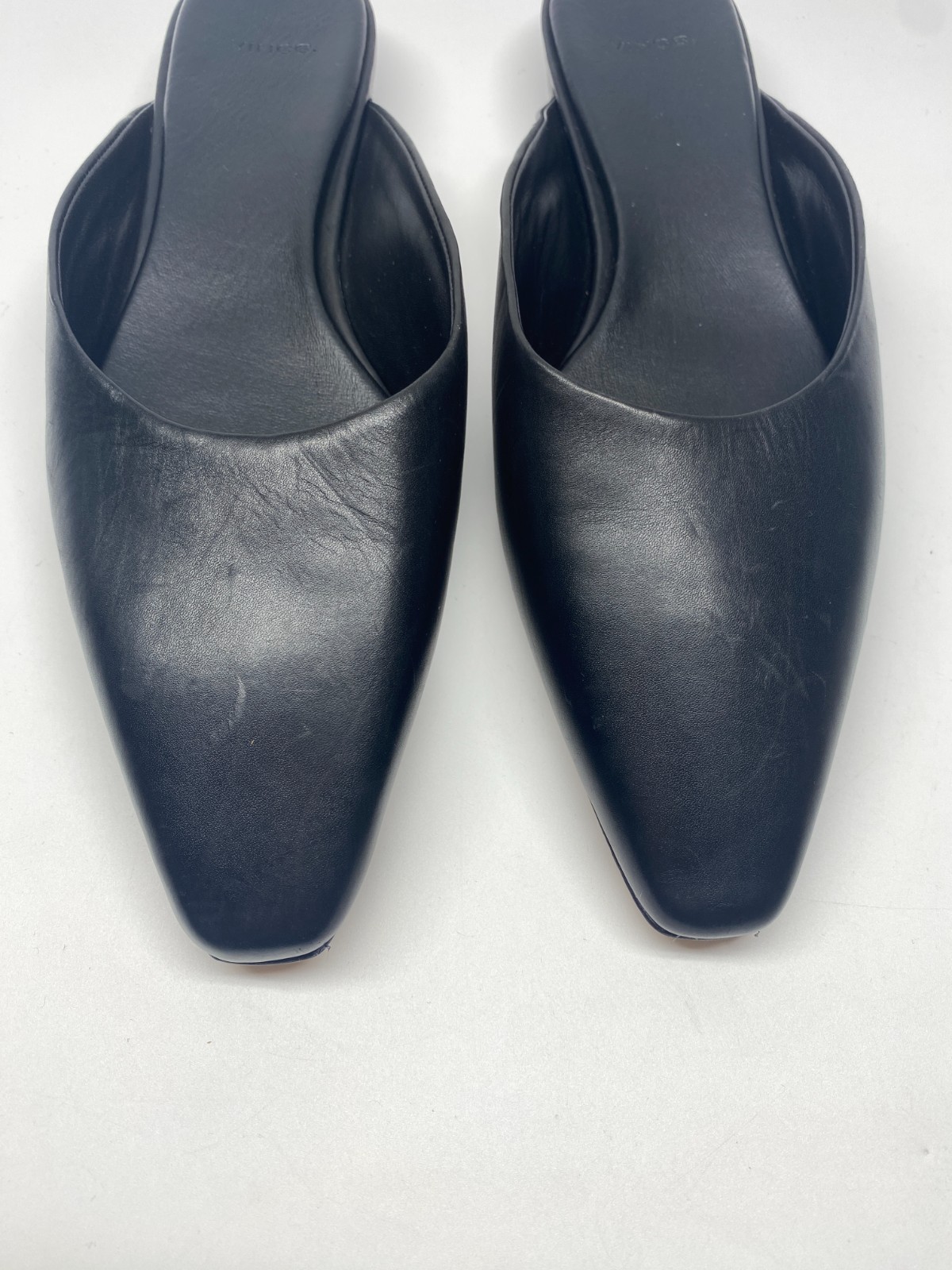 Vince Womens Ana Black Leather Slip On Mules Sz 8