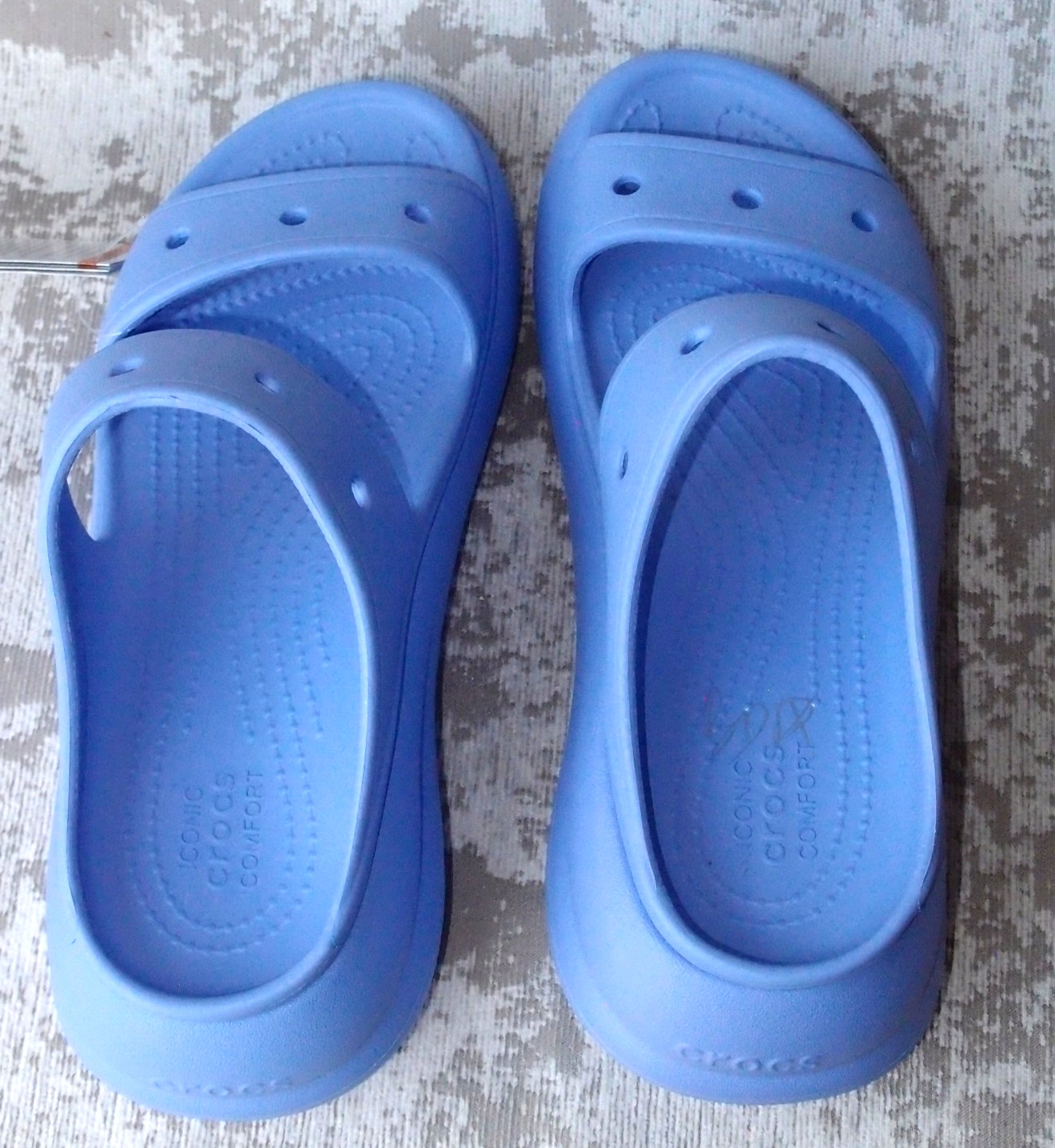 Crocs Classic Crush Sandal Platform Slides Wedge ❤️ Moon Jelly ❤️NWT SIZE 8❤️2