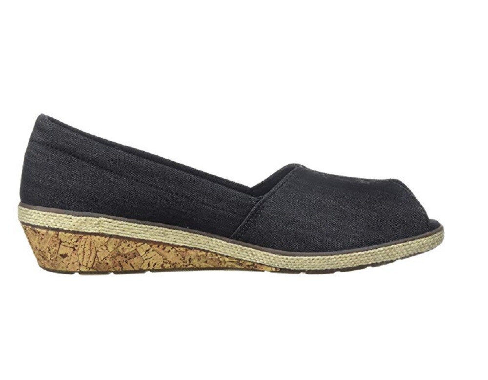 Grasshoppers Women’s Garnet PEEP Toe Sneaker Black, Size 9.5 Med