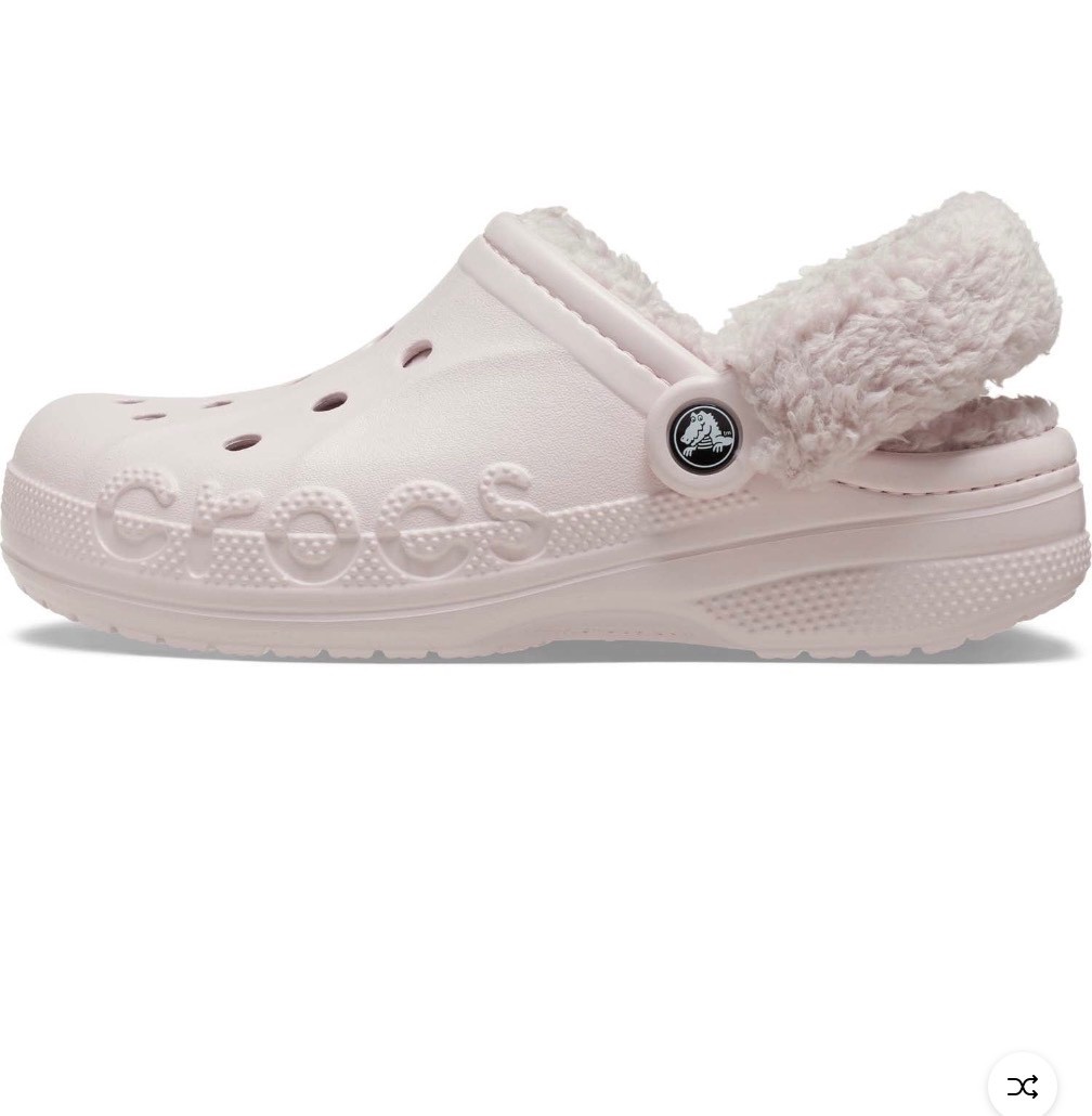 Crocs Baya Lined Fuzz Strap Women’s Clog Lavender 206633-577/ White 206633-4JQ