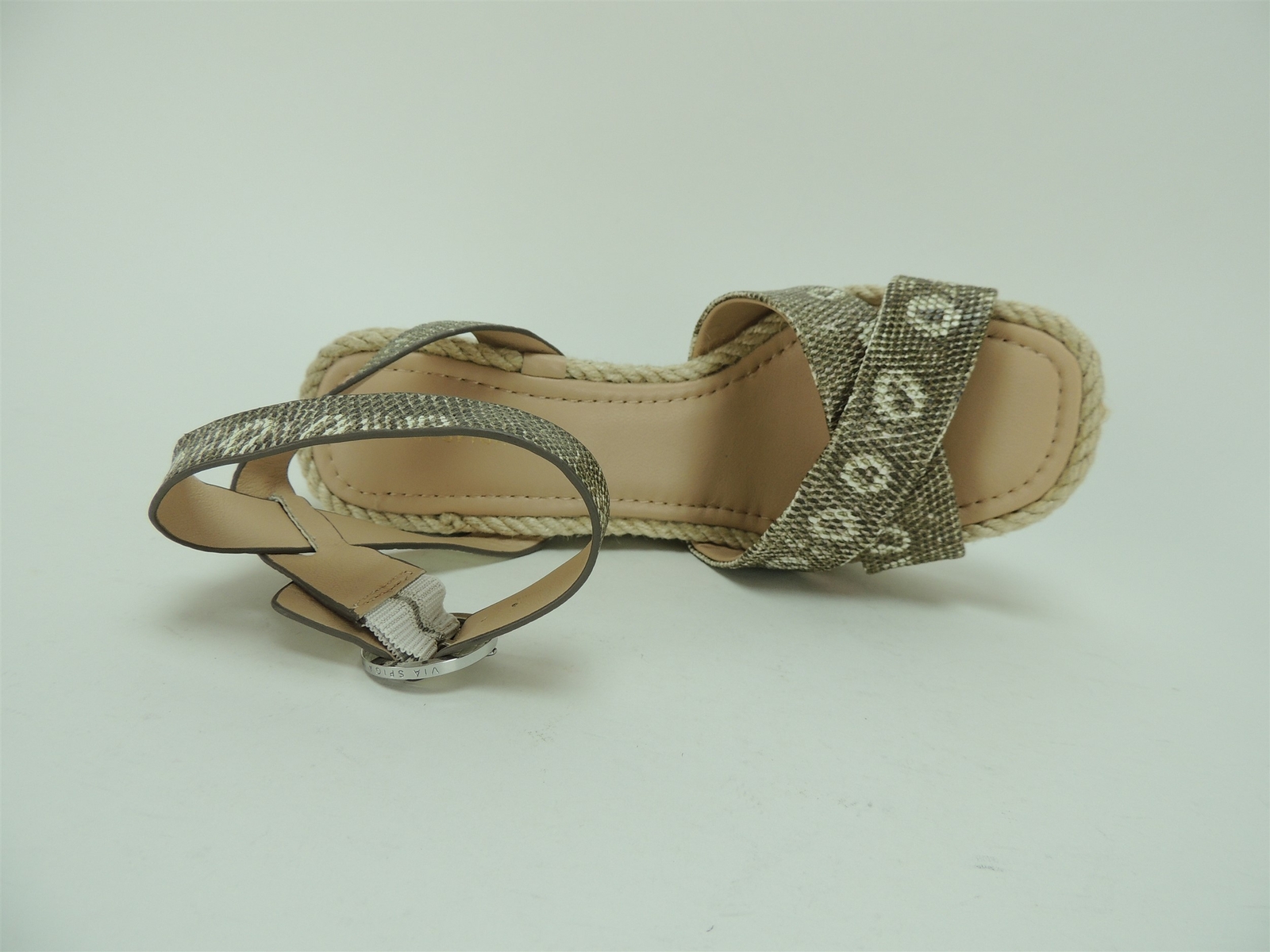 Via Spiga Women’s Sesilia Espadrille Wedge Sandals Blanc White Leather Size 7.5M