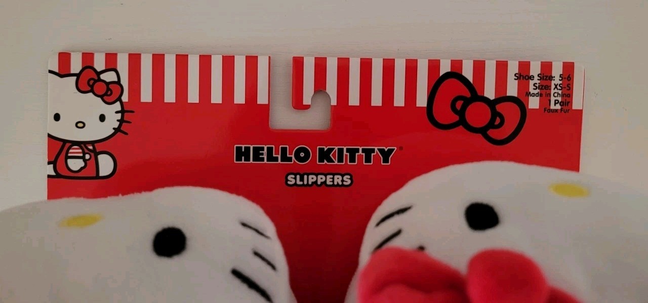 NEW Hello Kitty Plush House Shoe Slippers XS-S Size 5-6 NEW – FREE SHIPPING