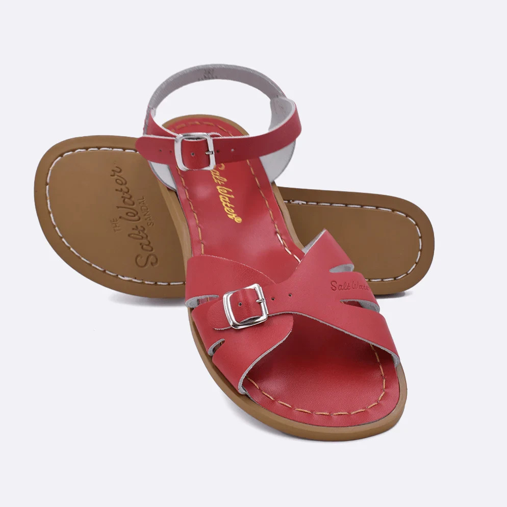 HOY SALT WATER CLASSIC ADULT WATER FRIENDLY RED LEATHER SANDAL WOMENS 10