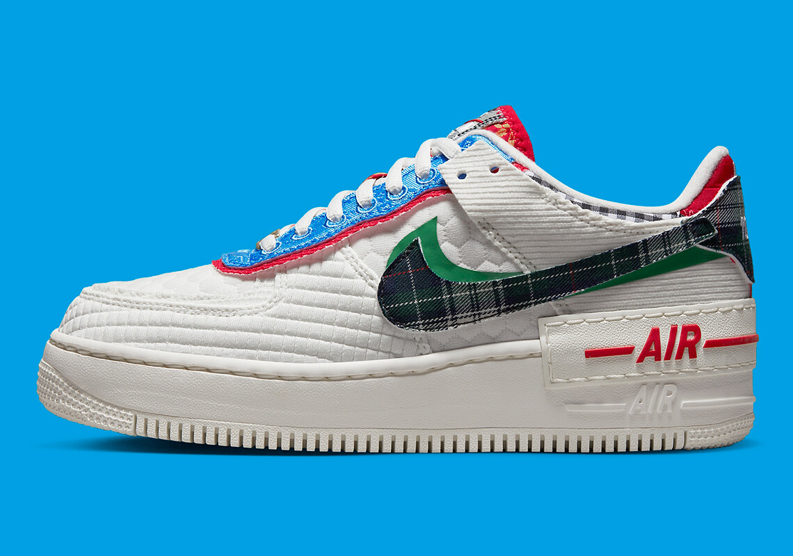 Nike Air Force 1 Shadow Low Plaid Multicolor Nby DZ5193-100 11 Women = 9.5 Men